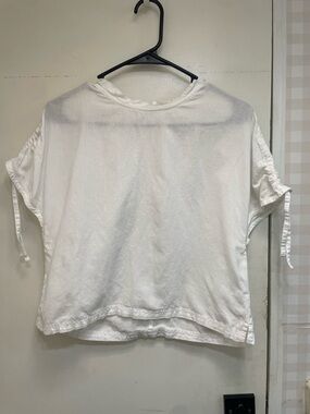 Ex Voto linen cotton summer top XS S white luxury cropped blouse